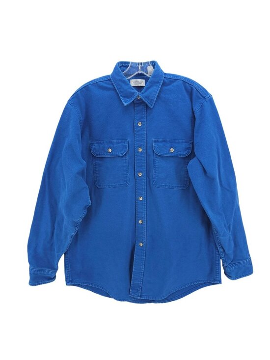 J. Peterman Other - J PETERMAN Blue Chamois Shirt Thick Fabric Size Estimated LARGE